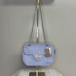 3am Forever Lavender Faux Fur Chain Crossbody Bag